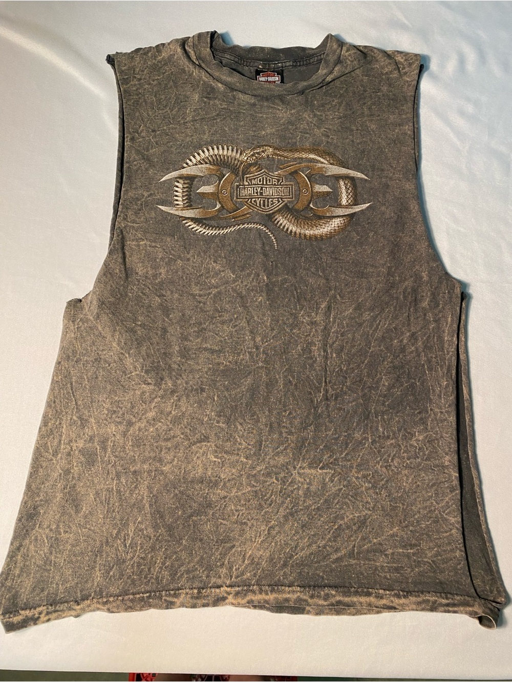 Harley-Davidson Vintage Men's Gray Sleeveless Graphic Muscle Tee